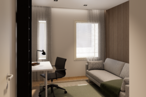 Makuuhuone sisustussuunnittelu Inge Uotila Lahti Päijät-Häme